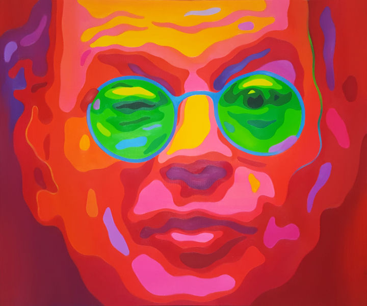 Peinture intitulée "Allen Ginsberg" par Jiyoung Kim, Œuvre d'art originale, Huile