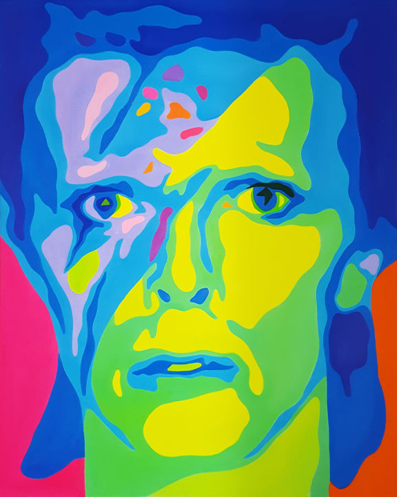 Pittura intitolato "David Bowie" da Jiyoung Kim, Opera d'arte originale