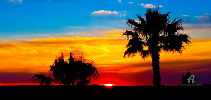 Fotografie getiteld "Beautiful Red SUNSE…" door Idaver / Idawer, Origineel Kunstwerk, Digitale fotografie