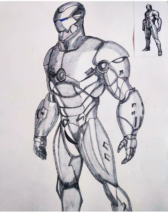 Dessin intitulée "Iron man" par Artified__15, Œuvre d'art originale, Marqueur