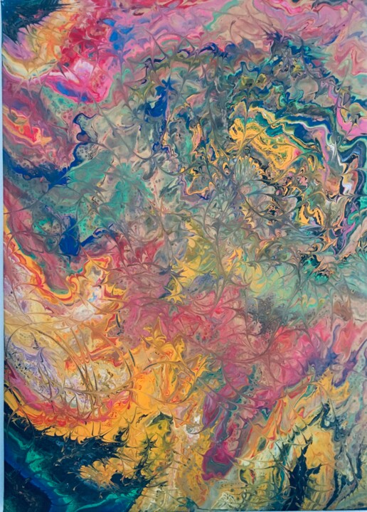 Malerei mit dem Titel "“Pink dragon”" von Artina, Original-Kunstwerk, Acryl