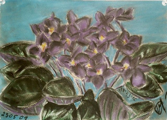 Painting titled "Violet" by Indira Yartsev, Original Artwork, Oil