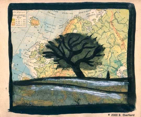 Peinture intitulée "peace tree" par Bertrand Eberhard, Œuvre d'art originale,