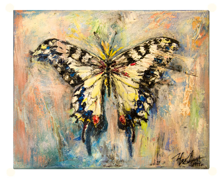Картина под названием "Butterfly" - Anna Chekushkina, Подлинное произведение искусства, Масло Установлен на Деревянная рама…