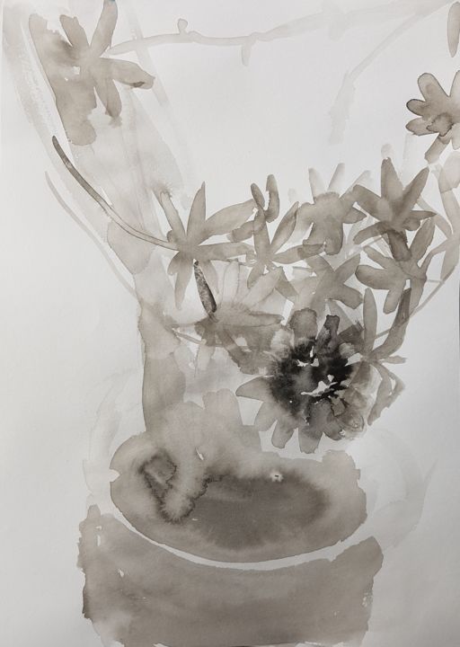 绘画 标题为“Passionflower I” 由Irina Seller, 原创艺术品, 墨