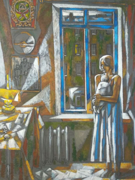 Painting titled "Наедине с судьбой" by Aleksandr Turanskii, Original Artwork, Oil