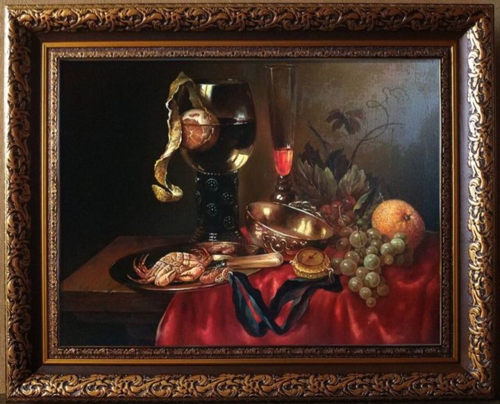 Painting titled "Dutch still life wi…" by Aleksandr A, Original Artwork, Oil
