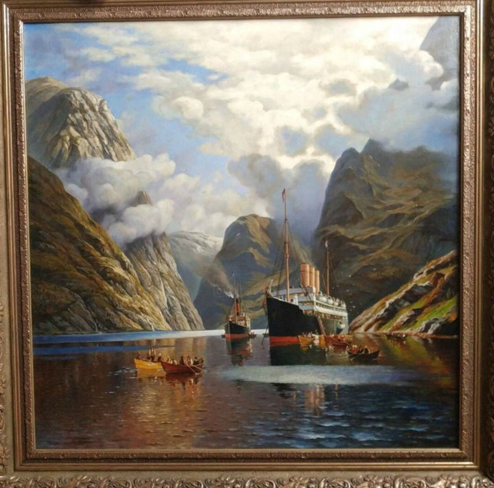 Painting titled "Seascape" by Aleksandr A, Original Artwork, Oil