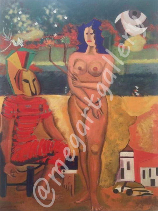 Peinture intitulée "Το Αίμα" par Zakharoula Mpogkart, Œuvre d'art originale, Acrylique