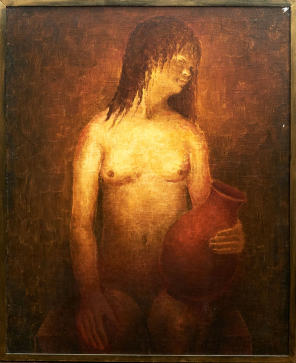 Pittura intitolato "Portrait" da V V Saikov, Opera d'arte originale, Olio