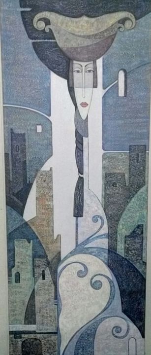 Peinture intitulée "Хранительница" par Tina, Œuvre d'art originale, Huile