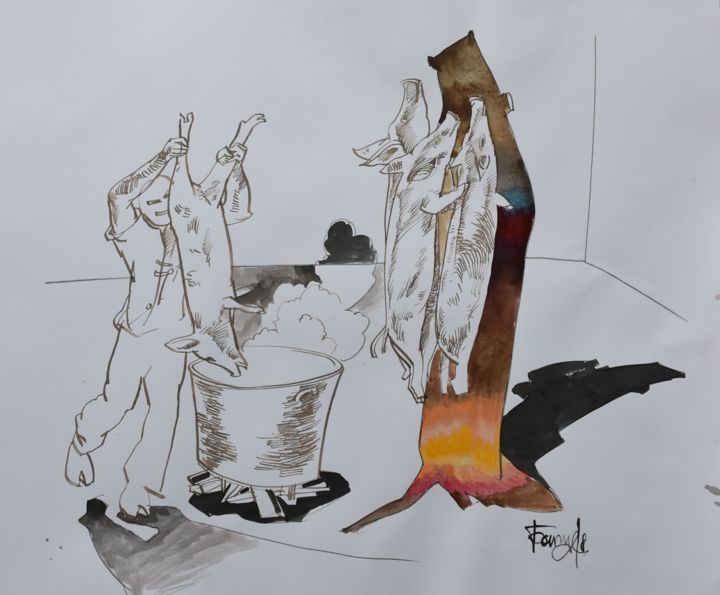 Pintura intitulada "Cauldron of Happine…" por Roman Bonchuk, Obras de arte originais, Tinta
