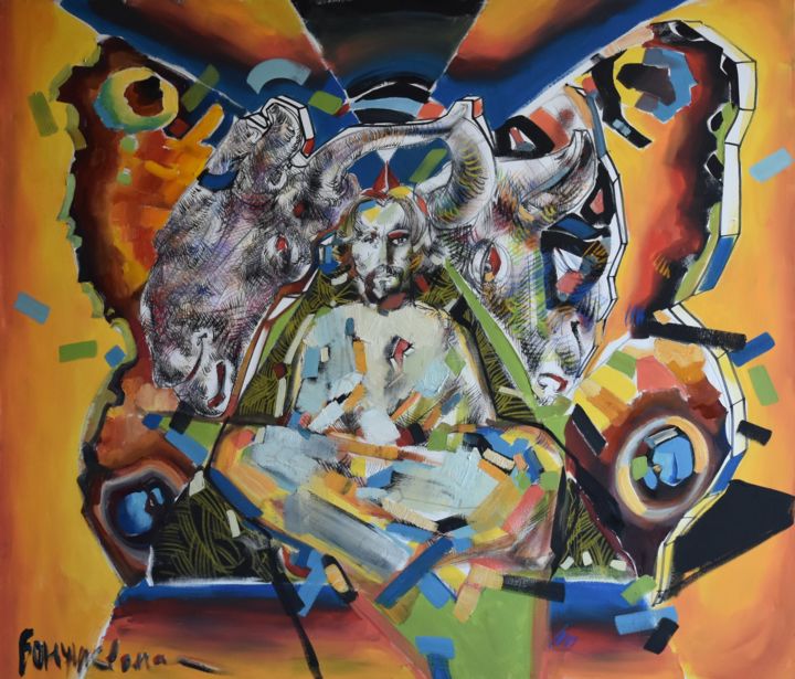 Schilderij getiteld "Transhumanism Pheno…" door Roman Bonchuk, Origineel Kunstwerk, Acryl