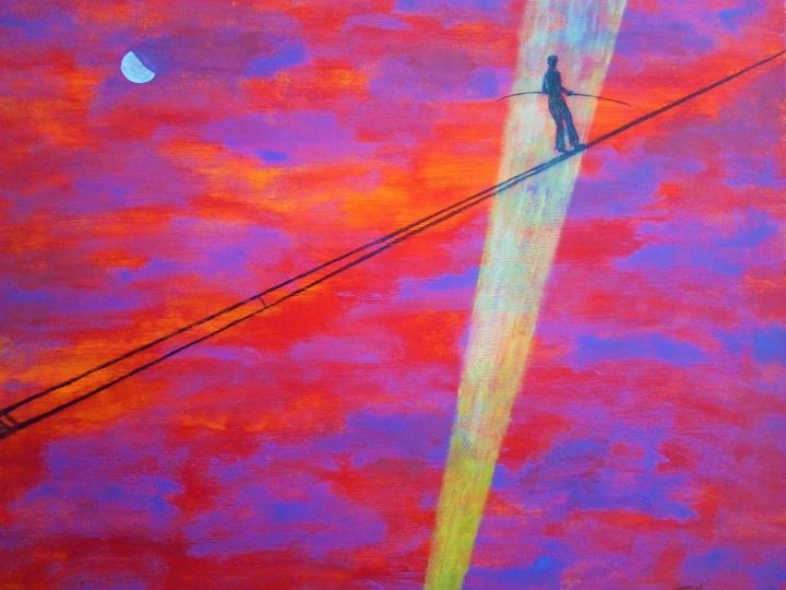 Painting titled "The walk" by Tullio Mesi, Original Artwork, Acrylic