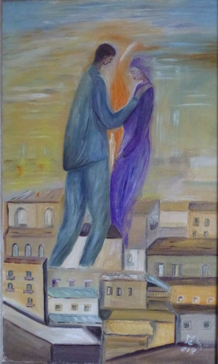 Pittura intitolato "Amore eterno" da Marina Crisafio, Opera d'arte originale, Olio