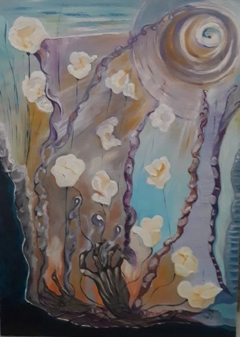 Malerei mit dem Titel "fiori-liberati.jpg" von Marina Crisafio, Original-Kunstwerk, Öl