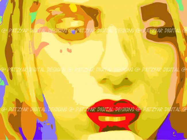 Arte digital titulada "Rosa amarilla" por Patzyar, Obra de arte original