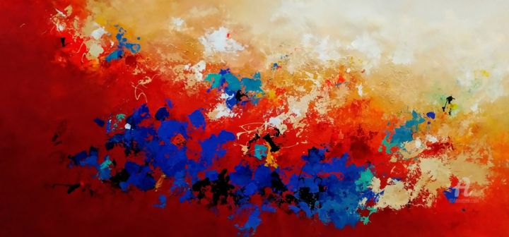 Painting titled "Haze on the beach" by Enzo, Original Art, Acrylic