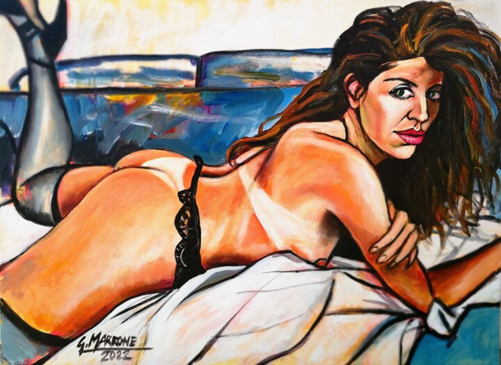 Malarstwo zatytułowany „"Nudo"” autorstwa Gianni Marrone, Oryginalna praca, Akryl