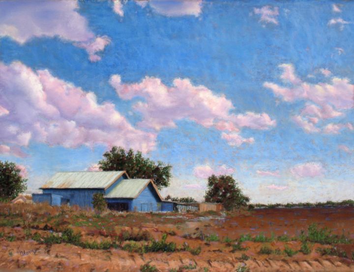 Painting titled "West Texas Sky" by Tammy Odom, Original Artwork, Pastel
