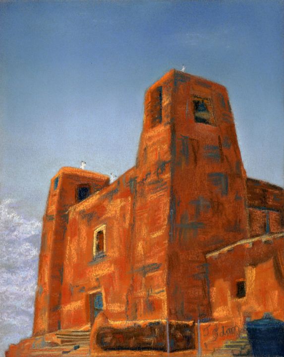 Painting titled "Acoma Pueblo III" by Tammy Odom, Original Artwork, Pastel