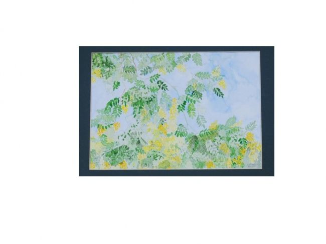 Pintura titulada "yellowflowers.jpg" por Anita Menon, Obra de arte original