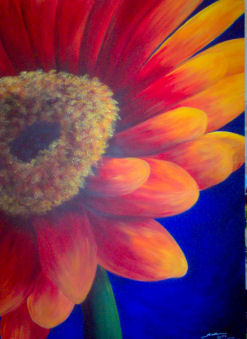 Painting titled "flower of the blue" by Brian Bellemare, Original Artwork