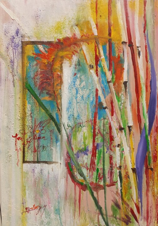 Peinture intitulée "Printemps" par Hela Ellouze, Œuvre d'art originale, Acrylique
