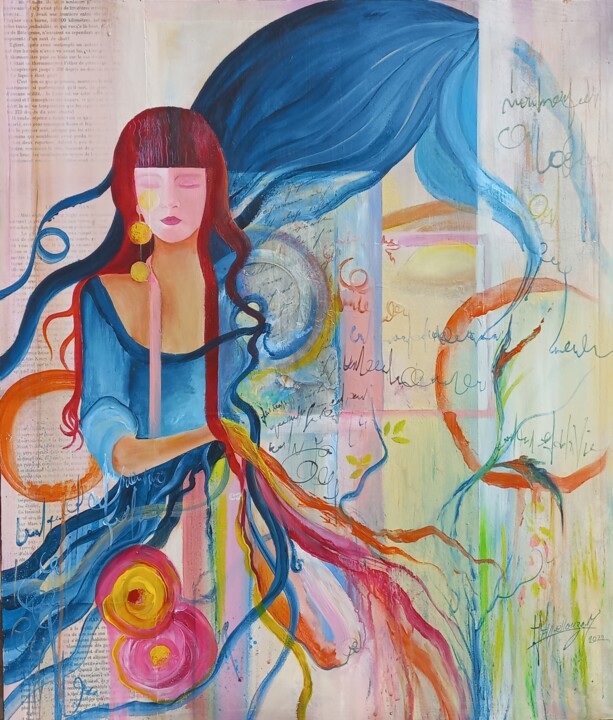 Peinture intitulée "Mystère" par Hela Ellouze, Œuvre d'art originale, Acrylique
