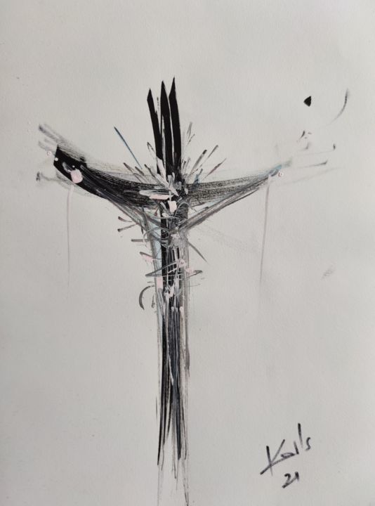 Drawing titled "DESSIN ACRYLIQUE SU…" by Karls, Original Art, Acrylic