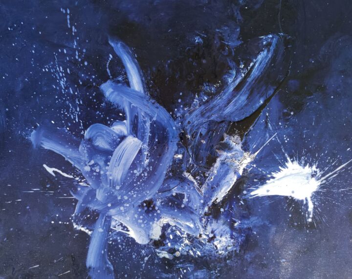 Pintura titulada "BLEU HUILE SUR TOILE" por Karls, Obra de arte original, Oleo