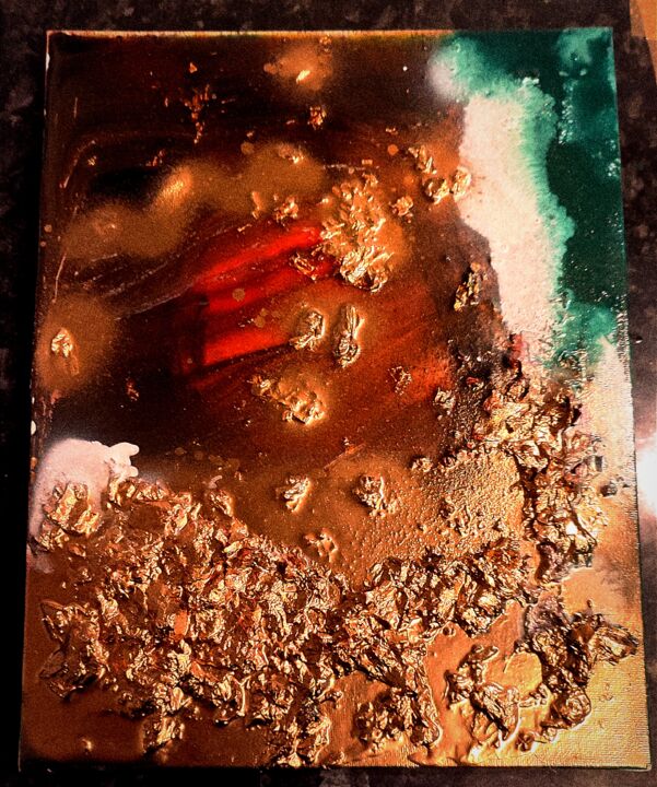 Pintura titulada "Terre rouge" por Artiste Peintre Ornella, Obra de arte original, Pigmentos