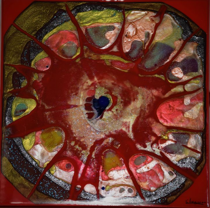 Peinture intitulée "RED-OCTOBER" par Shagmac, Œuvre d'art originale, Autre