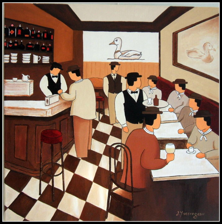 Peinture intitulée "Rencontres" par Jacques Yvernogeau, Œuvre d'art originale, Huile