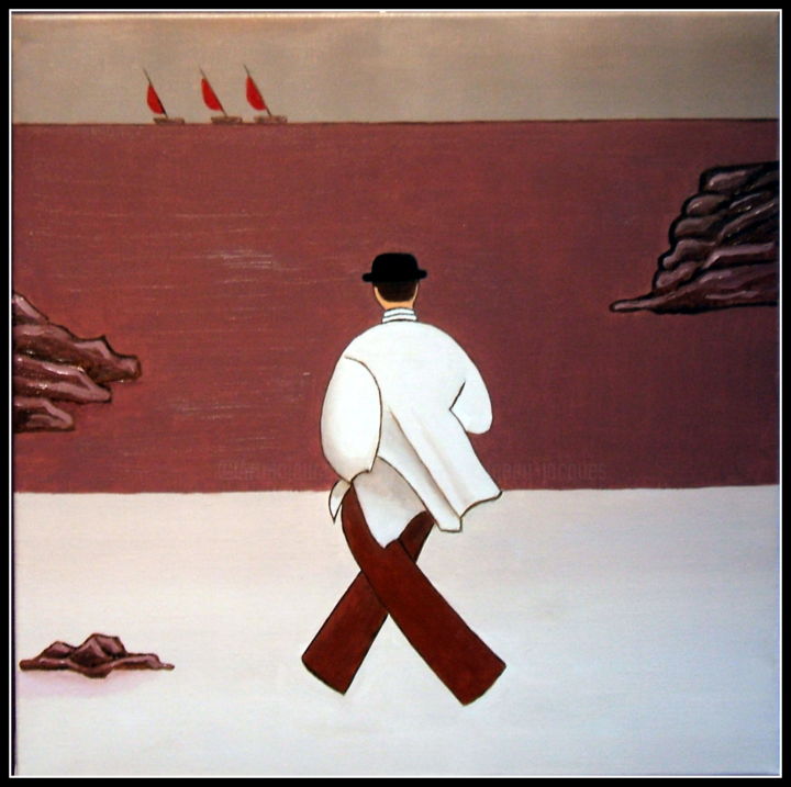 Painting titled "Solitude" by Jacques Yvernogeau, Original Artwork, Oil
