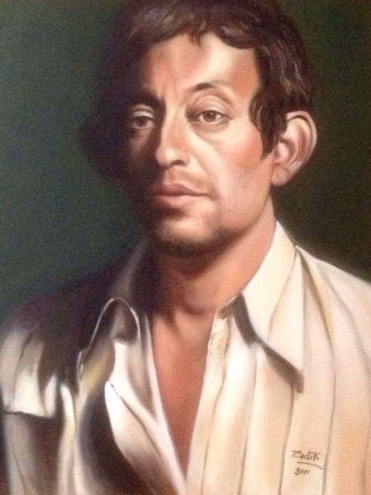 Peinture intitulée "Serge Gainsbourg" par Zadik, Œuvre d'art originale