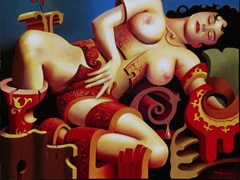 Peinture intitulée "seduction" par Stephane Dimitrijevic, Œuvre d'art originale, Huile