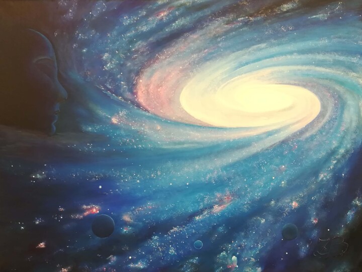 Painting titled "Galaxie" by Artistedz, Original Artwork, Oil