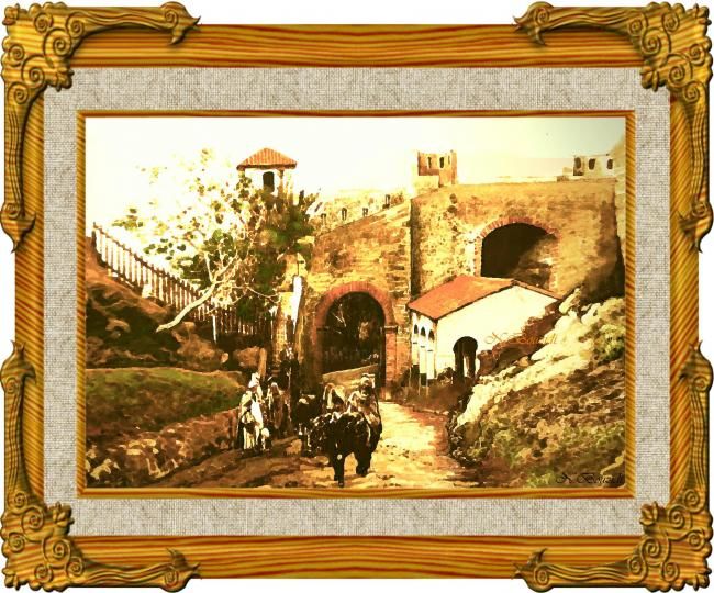 Peinture intitulée "bejaia(marché filip…" par Nouredinebouzidiart, Œuvre d'art originale,