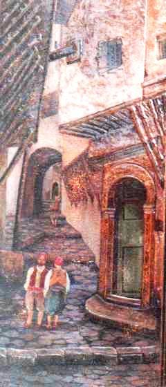 Peinture intitulée "une casbah algeroise" par Nouredinebouzidiart, Œuvre d'art originale