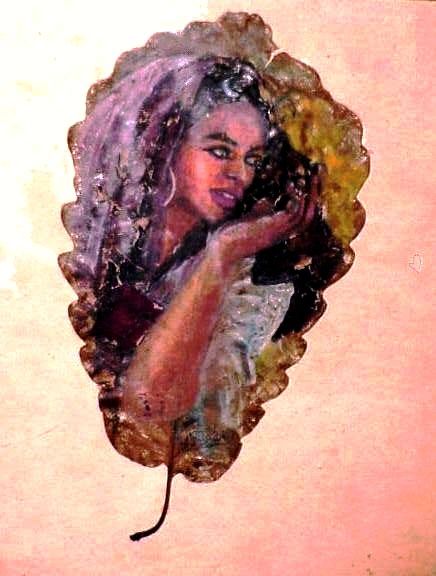 Peinture intitulée "portrait de femme t…" par Nouredinebouzidiart, Œuvre d'art originale