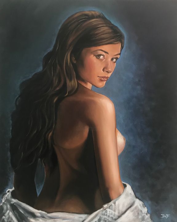 Painting titled "Diana" by Carmelo Fabio D'Antoni, Original Artwork, Pigments Mounted on artwork_cat.
