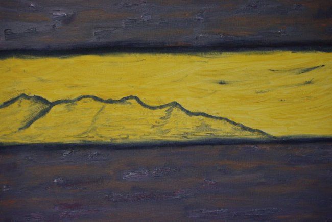 Painting titled "Blue Mountains" by Artisticpurple, Original Artwork, Oil