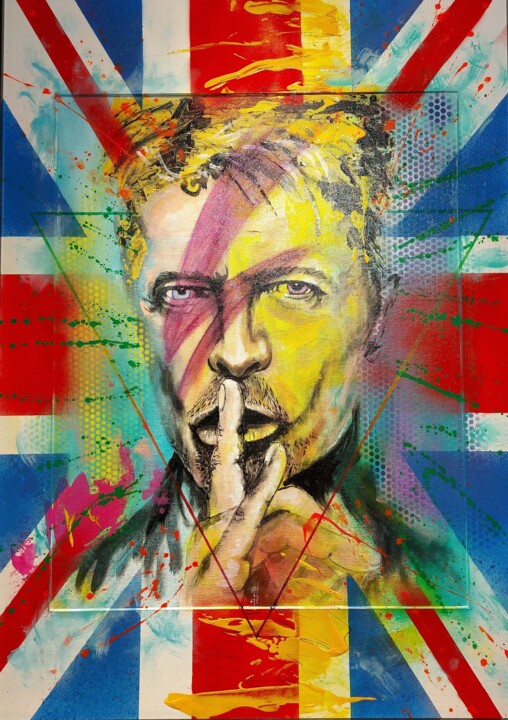 Painting titled "DAVID BOWIE" by Artistikthanh, Original Artwork, Acrylic