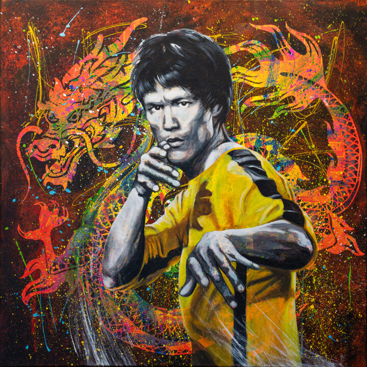 Картина под названием "BRUCE LEE" - Artistikthanh, Подлинное произведение искусства, Акрил