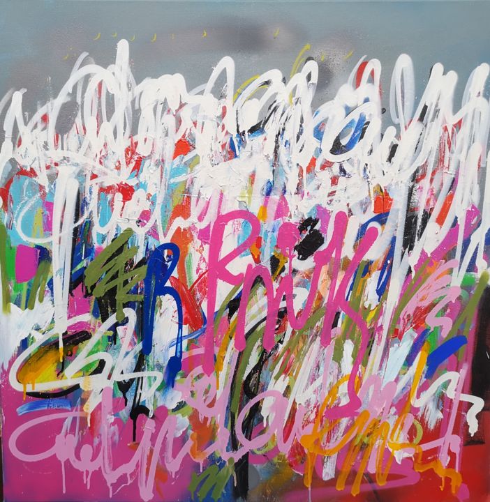 "ciel gris à PINKLAND" başlıklı Tablo Rpink tarafından, Orijinal sanat, Sprey boya
