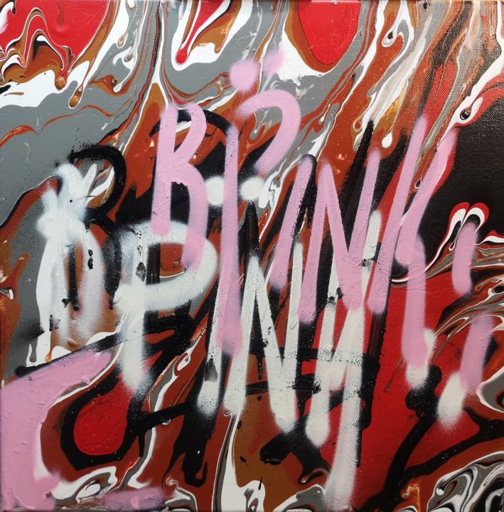 Картина под названием "Année 70" - Rpink, Подлинное произведение искусства, Рисунок распылителем краски