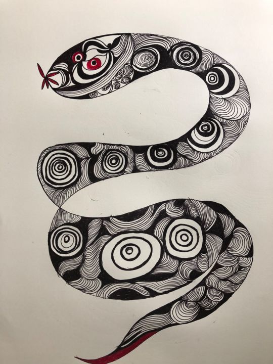 "Snake" başlıklı Resim Anna Kruger tarafından, Orijinal sanat