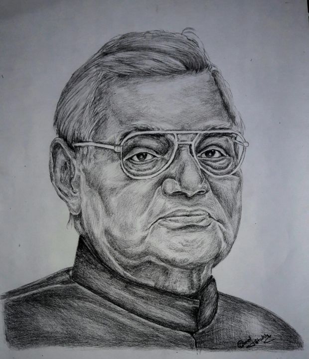 Drawing titled "A MS 3" by Artist Manoj Shukla, Original Artwork, Charcoal