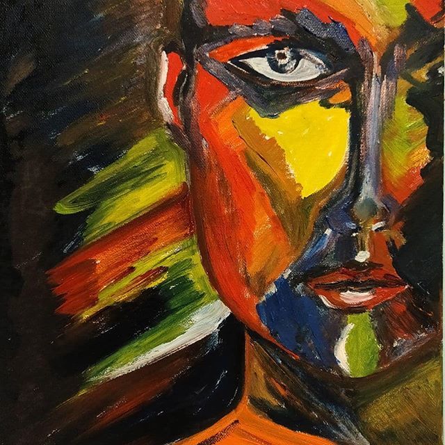 Painting titled "The Look" by Artist_nina Tsotoulidou Nina, Original Artwork, Oil